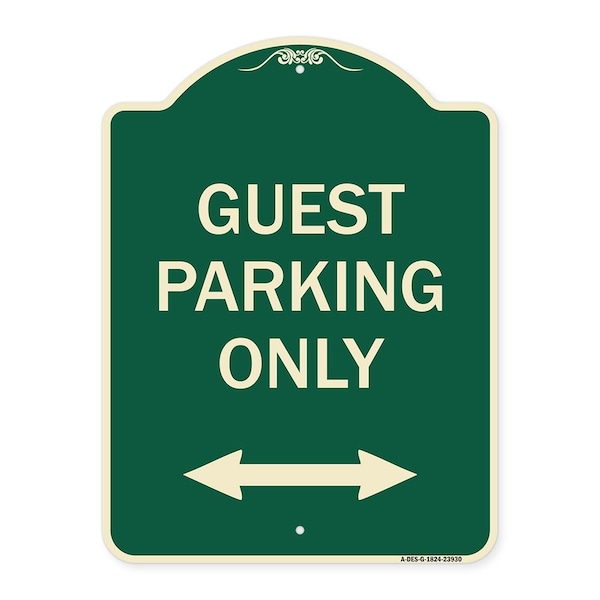 Signmission Guest Parking W/ Bidirectional Arrow Heavy-Gauge Aluminum Sign, 24" x 18", G-1824-23930 A-DES-G-1824-23930 - main